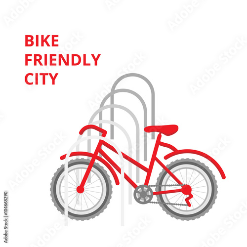 Bike parking vector illustration. Isolated bike parking. Red bicycle parking