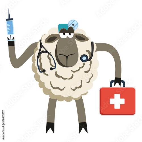 Canvas Print Stubborn Lamb Doctor Vector