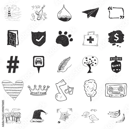 Set of 25 doodle illustrations
