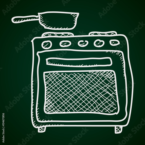 Simple doodle of an oven