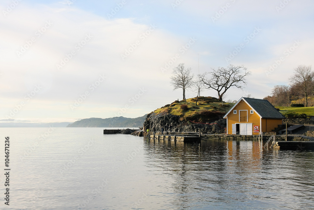 Marine bay in norwegian fjord