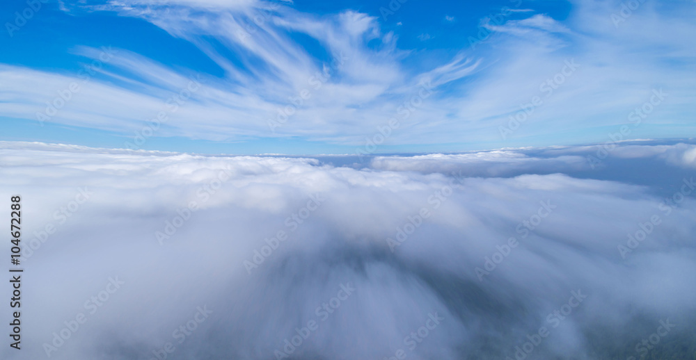 Fototapeta premium Nature landscape. Blue sky with white clouds.