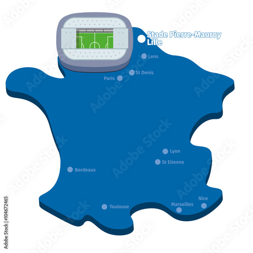 Stade Pierre-Mauroy Lille. Euro 2016 vector clipart photo