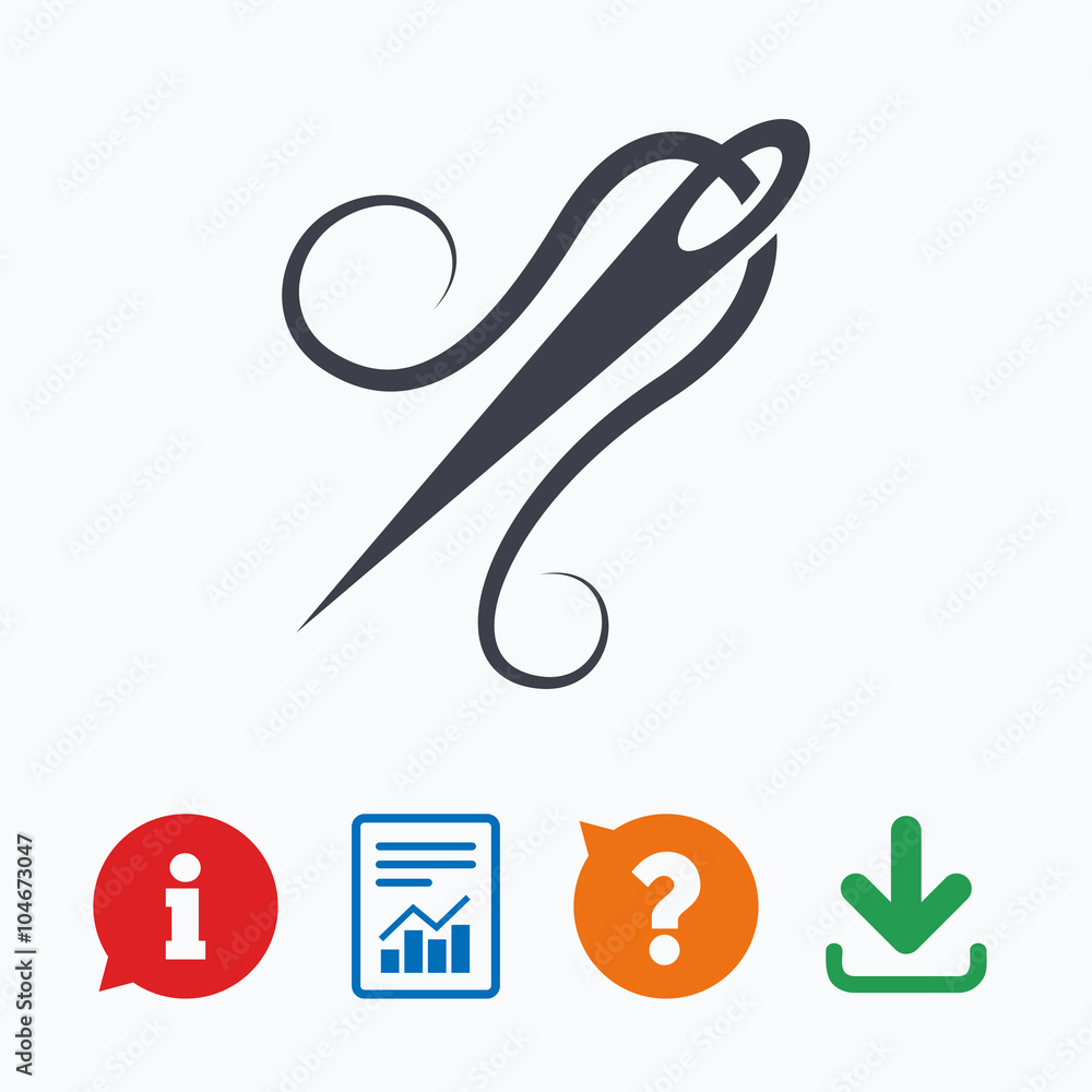 Obraz premium Needle with thread icon. Tailor sign.