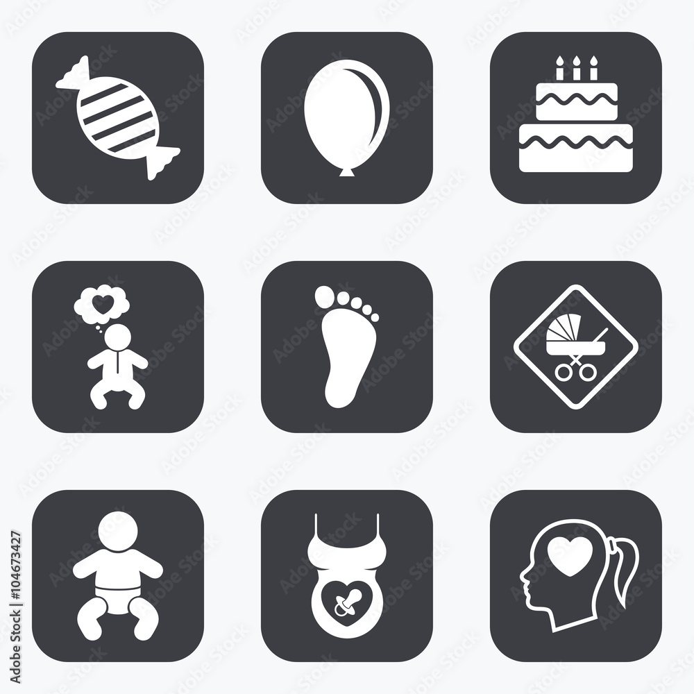 Pregnancy, maternity and baby care icons. Pregnancy, maternity and baby care icons.