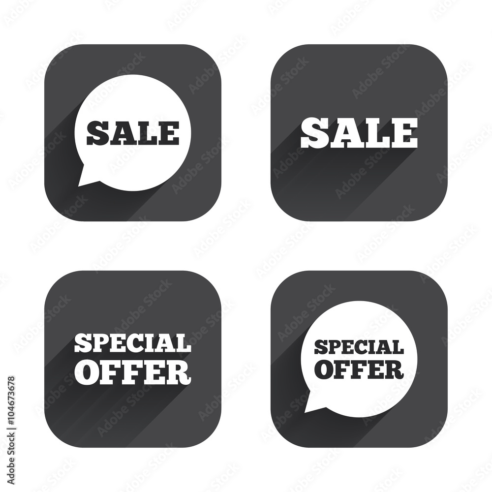 Sale icons. Special offer speech bubbles symbols Sale icons. Special offer speech bubbles symbols