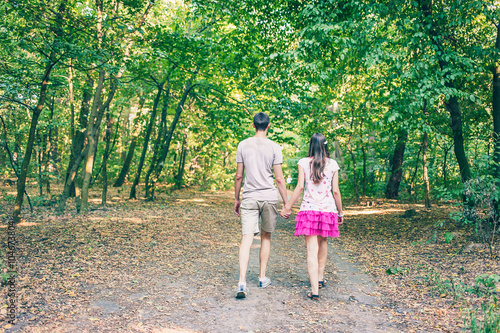 Couple walking in the park