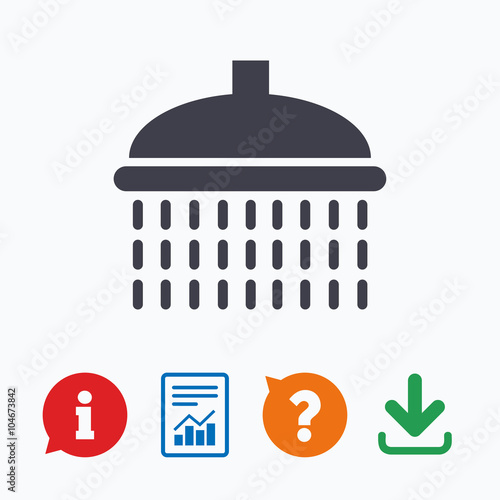 Shower sign icon. Douche with water drops symbol
