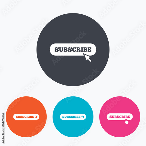 Wallpaper Mural Subscribe icons. Membership signs with arrow. Torontodigital.ca