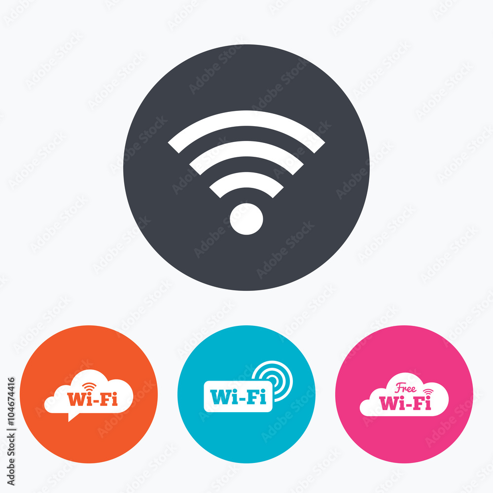 Wifi Wireless Network icons. Wi-fi speech bubble Wifi Wireless Network icons. Wi-fi speech bubble