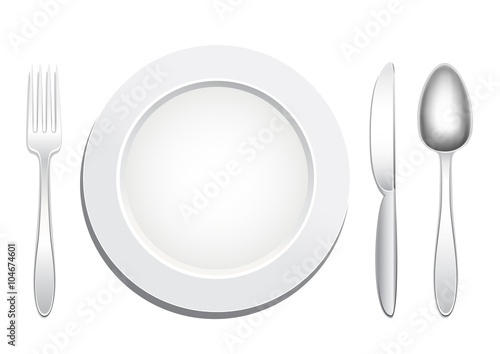 plate spoon fork knife