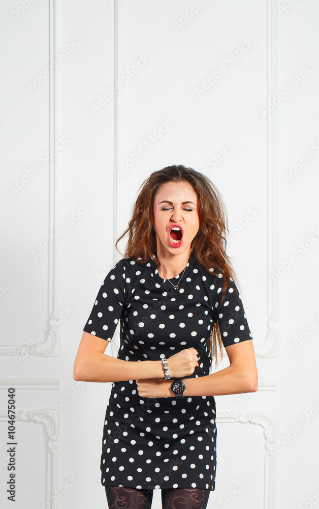 Young attractive woman screaming Young attractive woman screaming