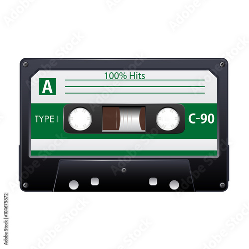 Старинная аудио кассета черного цвета