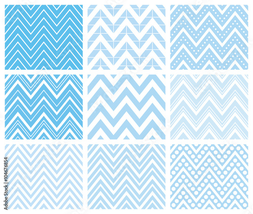 Set of Herringbone Zigzag Seamless Patterns