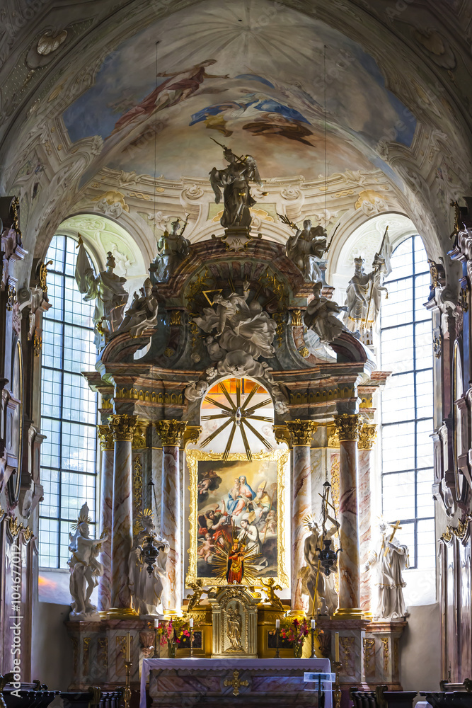 interior of church premonstratensian monastery in Geras, Lower A