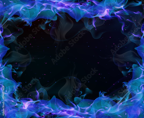 Frame with blue flame