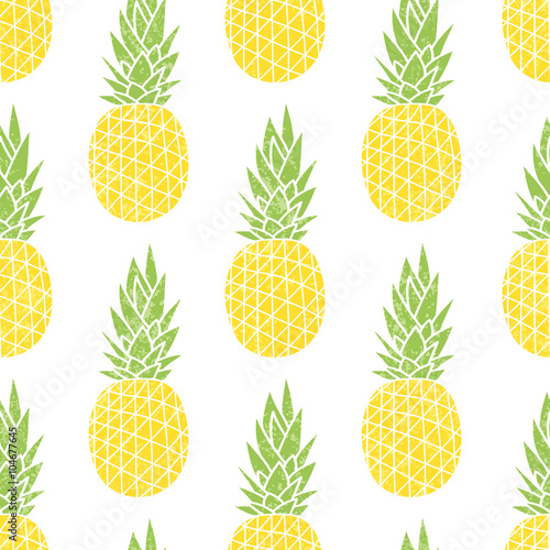 Cartoon pineapple on a white background. Simple vector backgroun