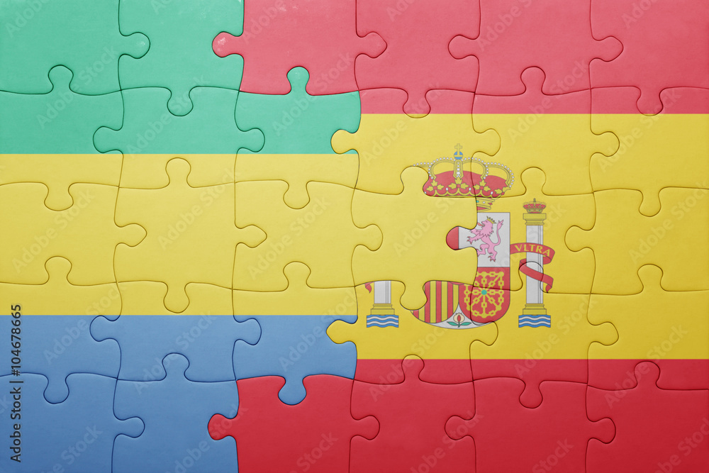 puzzle with the national flag of spain and gabon puzzle with the national flag of spain and gabon
