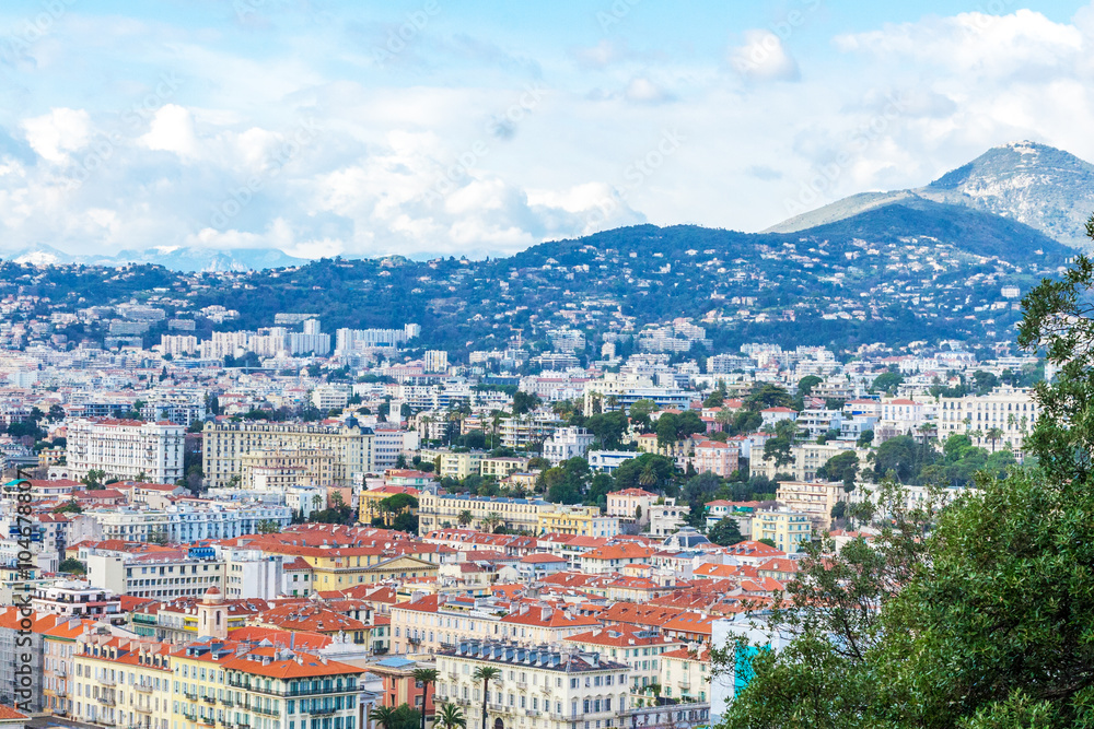 View of old center of Nice. Cote d'Azur, French Riviera.