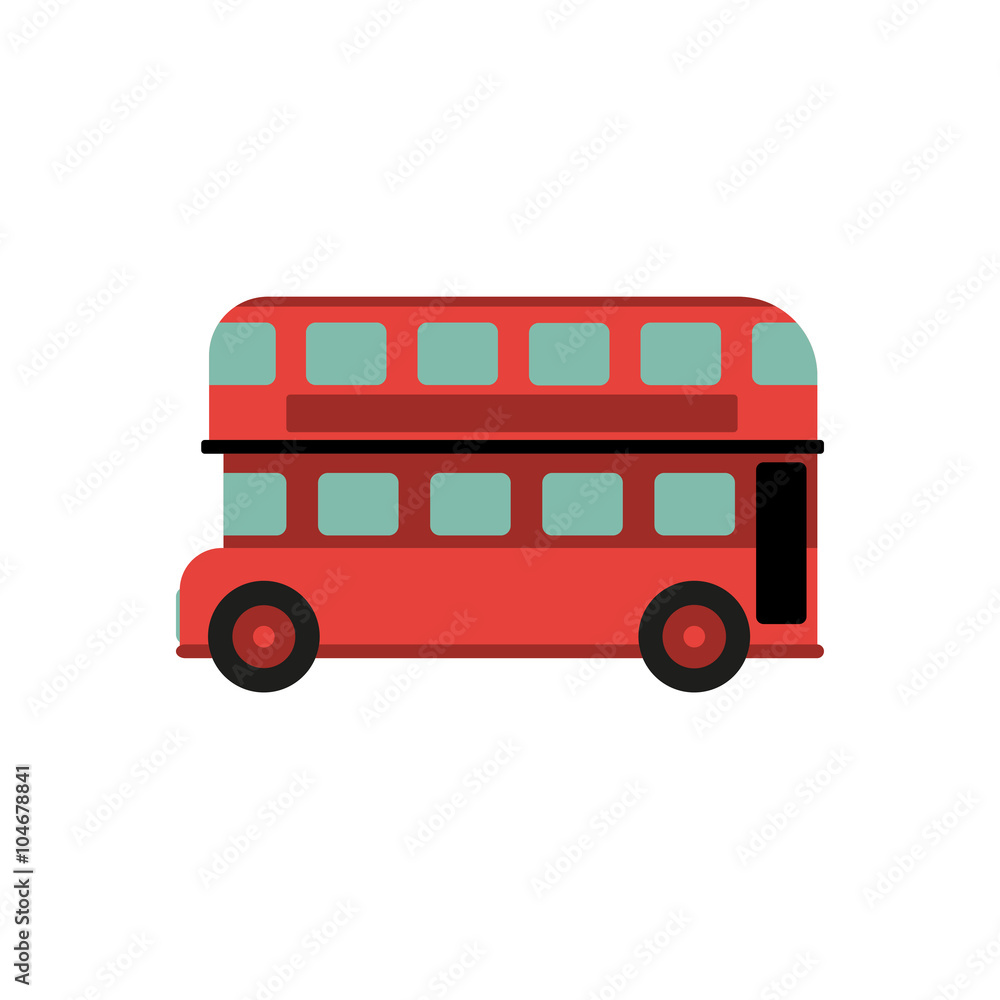 Red Retro City Double Decker Bus