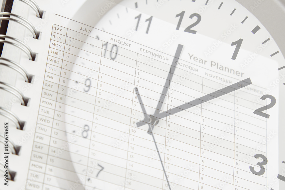 Time management clock and year planner Time management clock and year planner