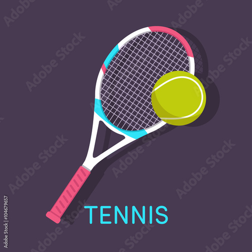 Tennis, racket, ball brown background