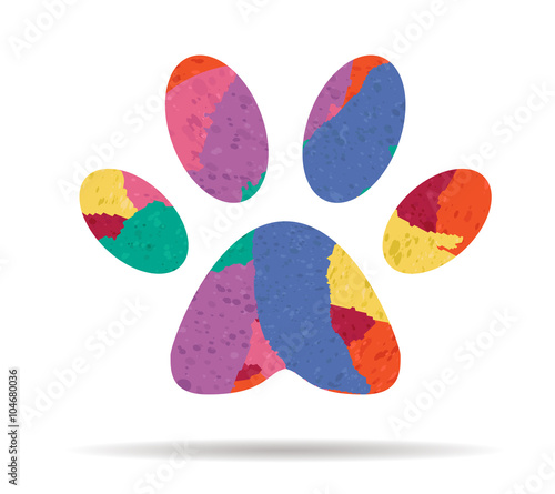 footprint drawn painted icon vector