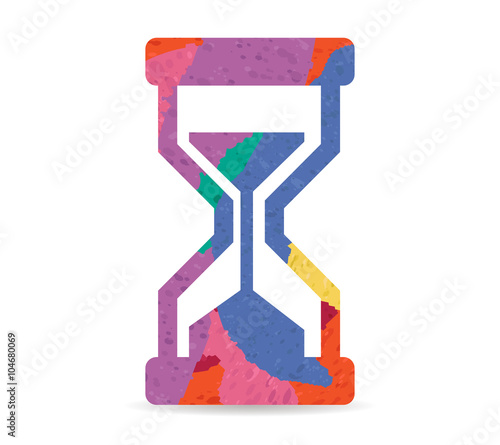 hourglass drawn painted icon vector
