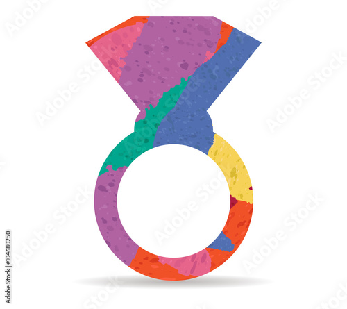 ring drawn painted icon vector