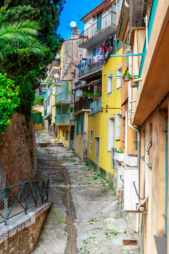 View of streets. Villefranche-sur-Mer, Nice, French Riviera. © kerenby