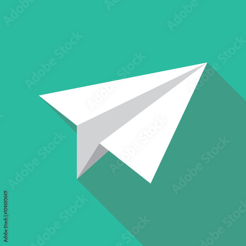 Paper Plane Flat Icon. Paper Origami Airplane symbol.