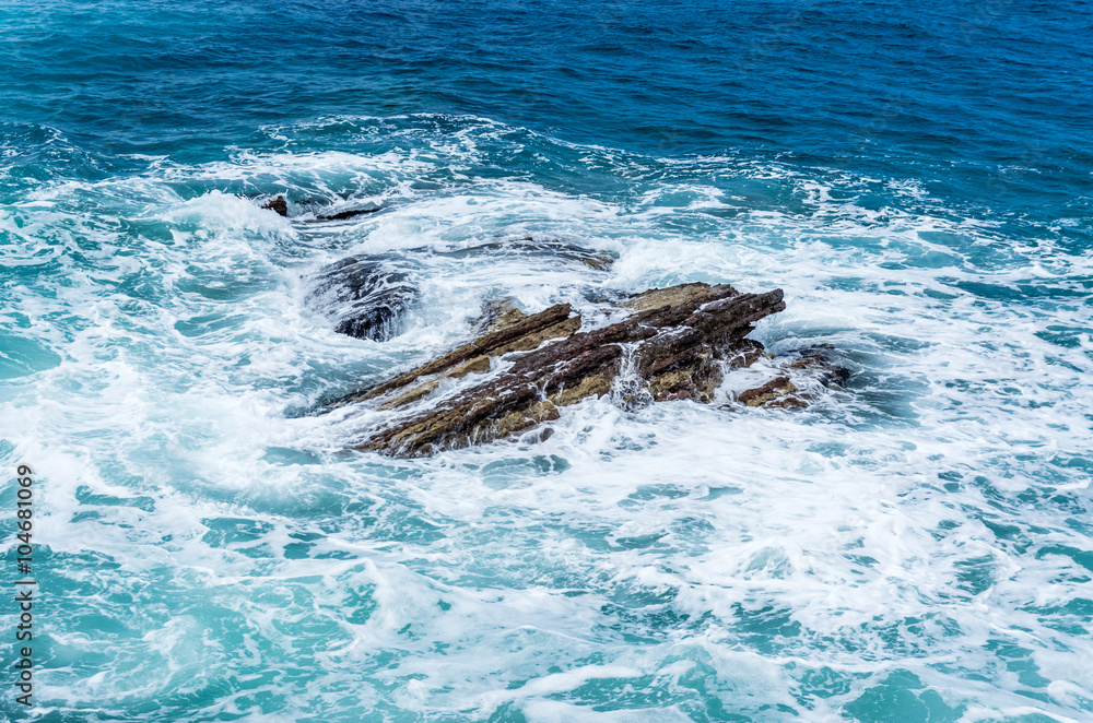 Fototapeta premium Storm wave on the sea