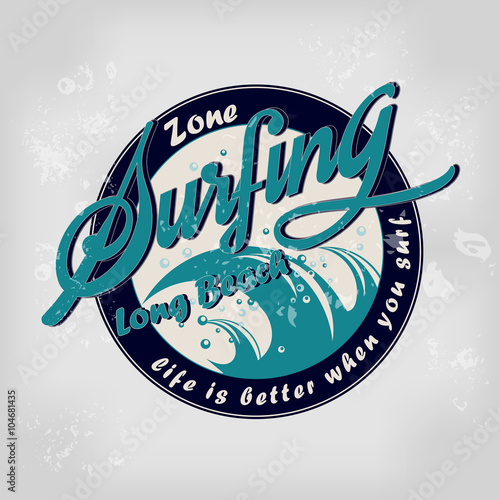 Photography summer surfing retro vintage logo emblem
