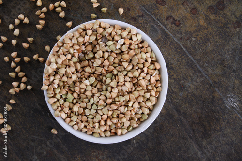healthy uncooked buckwheat  grain