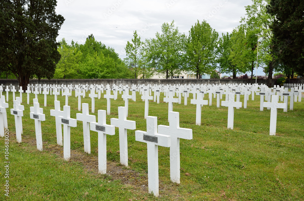 Military graves in the French cemetery