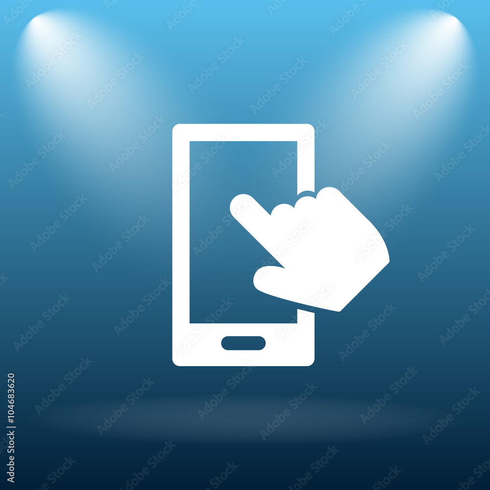 Smartphone with hand icon Smartphone with hand icon