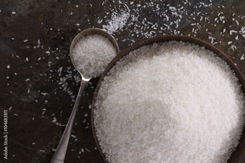 fresh healthy dried desiccated coconut