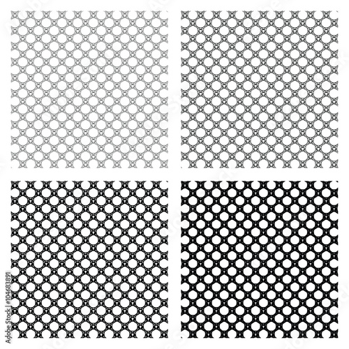 Set of 4 monochrome elegant seamless patterns