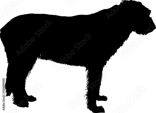 irish wolfhound vector silhouette on white background