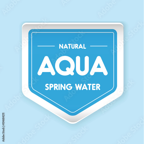 Aqua water label vector