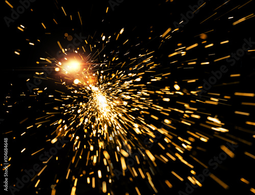 Welding sparks.