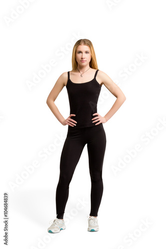 Slim isolated woman, weight-loss, good shape