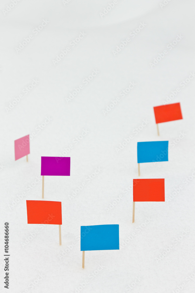 Flag pointer. Location marker symbols, vertical Flag pointer. Location marker symbols, vertical