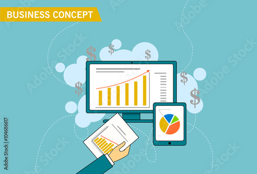 Flat design. Banner template. Vector illustration concept for website, infographics