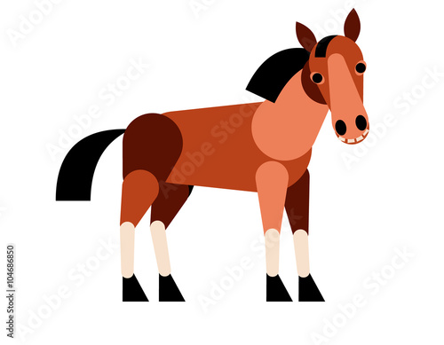 Abstract horse isolated on white background. Vector illustration