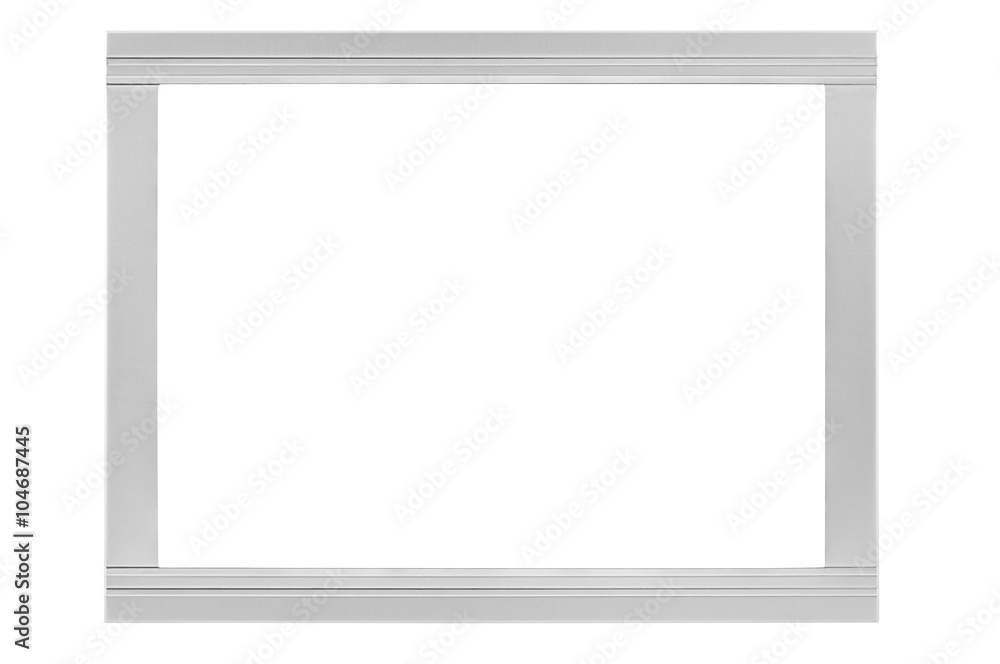Aluminum decorative photo frame on white background Aluminum decorative photo frame on white background