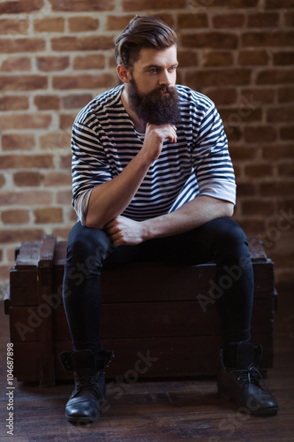 Stylish young bearded man © georgerudy