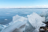 Lake Champlain Frozen with broken ice