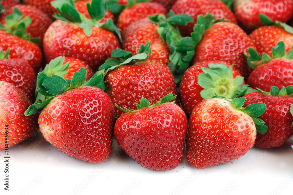 close up on fresh strawberries background close up on fresh strawberries background