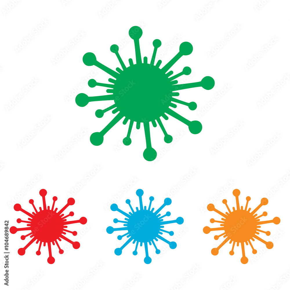 Virus sign. Colorfull set Virus sign. Colorfull set